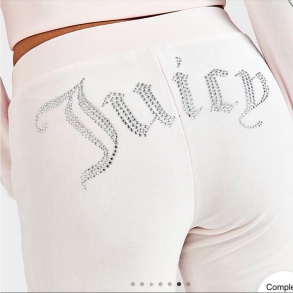 Juicy Couture OG Bling Velour White Rhinestone Tracksuit PANTS ONLY Womans NWT - Picture 1 of 8